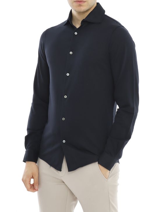 camicia-filippo-de-laurentiis-piquet-blu-camlbas-piqvin-u890