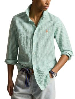Camicia Polo Ralph Lauren Seersucker Verde