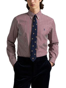 Camicia Polo Ralph Lauren Righe Stretch Rosso