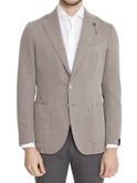 blazer santaniello micro herringbone brown