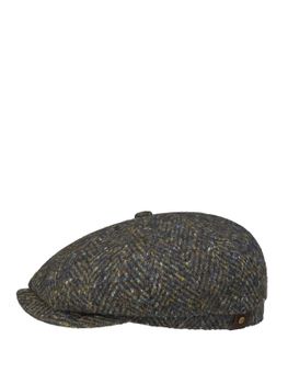 Flat Cap Stetson Hatteras Herringbone Blue