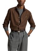 camicia polo ralph lauren oxford garment dyed marrone