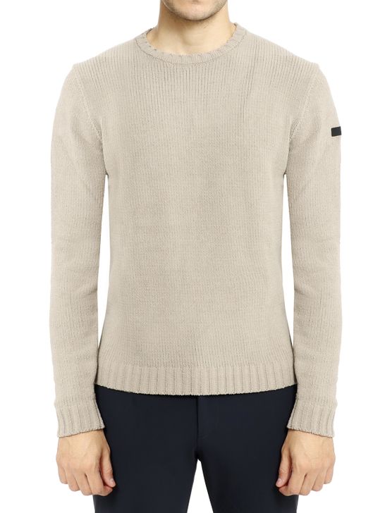maglione-rrd-cinematt-round-knit-beige-w25160-87