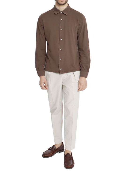 camicia-blker-piquet-marrone-6502-brown