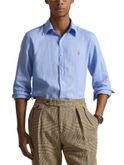 camicia polo ralph lauren lino azzurro