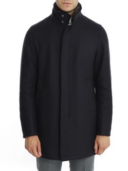 Cappotto Herno Collo Ecopelliccia Blu