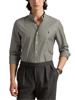 Camicia Polo Ralph Lauren Righe Stretch Verde