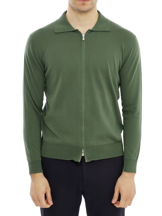 sweater-filippo-de-laurentiis-zip-green