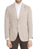 blazer santaniello micro herringbone beige