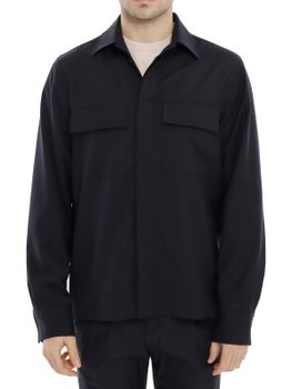 Overshirt Devore Incipit Lana Tecnica Blu