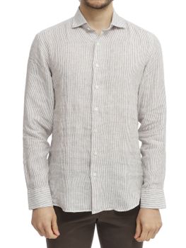 Camicia Bastoncino Righe Marrone