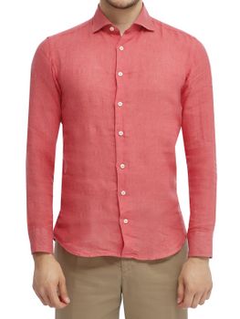 Camicia Bastoncino Lino Rosso