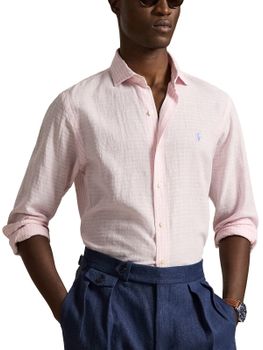 Camicia Polo Ralph Lauren Seersucker Rosa