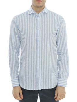 Camicia Bastoncino Lino Azzurro