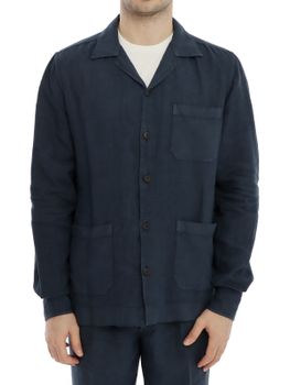 Overshirt Devore Incipit Lino Blu