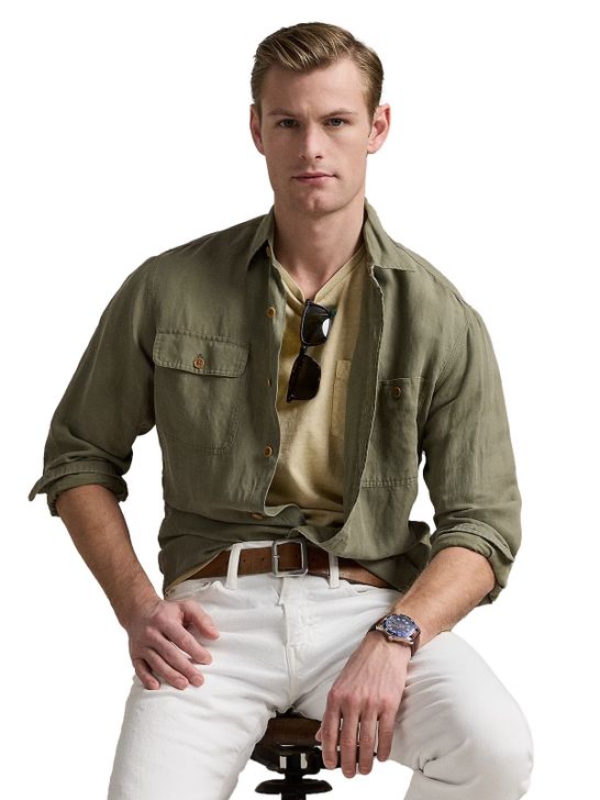 t-shirt-polo-ralph-lauren-pocket-beige