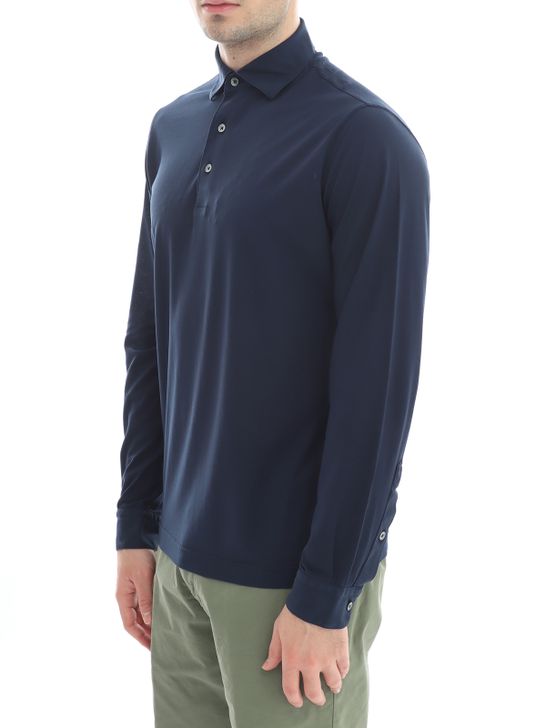 polo-shirt-filippo-de-laurentiis-crepe-blue
