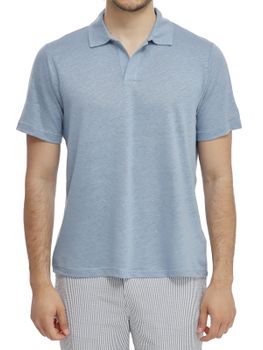 Polo MC2 Saint Barth Lino Azzurro
