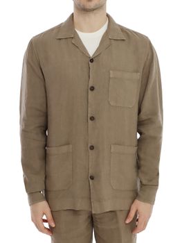Overshirt Devore Incipit Lino Marrone