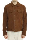 giubbino proleather scamosciato marrone