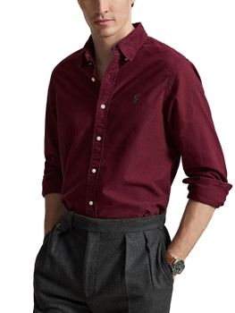Camicia Polo Ralph Lauren Oxford Garment Dyed Bordeaux