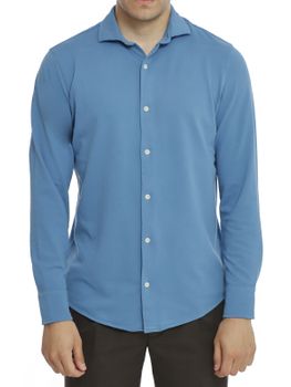 Camicia MC2 Saint Barth Piquet Azzurro