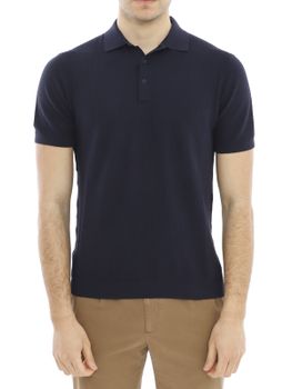 Polo Kangra Cotone-Lino Blu