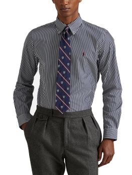 Camicia Polo Ralph Lauren Righe Stretch Blu