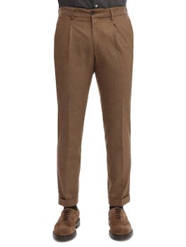 Trousers Devore Incipit Double Flannel Brown