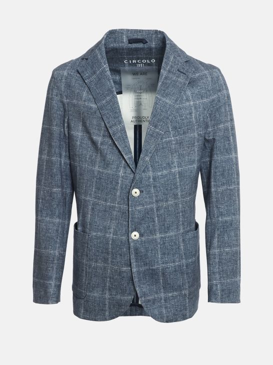 blazer-circolo-1901-overcheck-blue