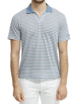 Polo MC2 Saint Barth Rye Stripes Azzurro