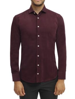 Camicia Bastoncino Velluto Bordeaux