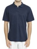 polo shirt mc2 saint barth linen blue