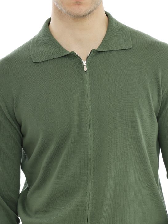 sweater-filippo-de-laurentiis-zip-green