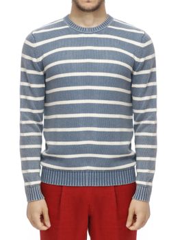 Sweater MC2 Saint Barth Striped Light Blue