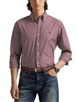 Camicia Polo Ralph Lauren Righe Stretch Rosso