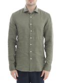 shirt bastoncino linen green