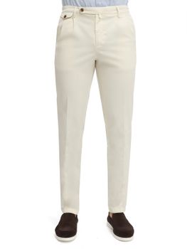 Pantaloni Briglia 1949 Tencel-Cotone Bianco