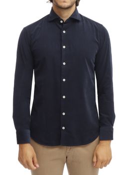 Camicia Bastoncino Velluto Blu