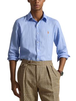 Shirt Polo Ralph Lauren Linen Light Blue